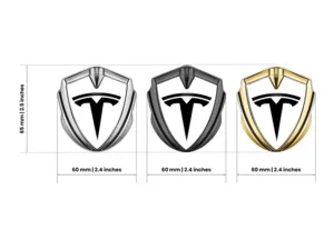 Tesla Emblem Car Badge Racing Design Glossy Finish